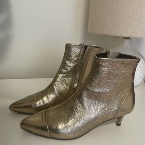 Rebecca Minkoff Gold Kitten Heel Booties